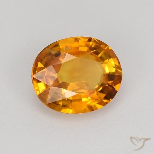 Safira Laranja acastanhado Natural 0.80ct, oval, VVS