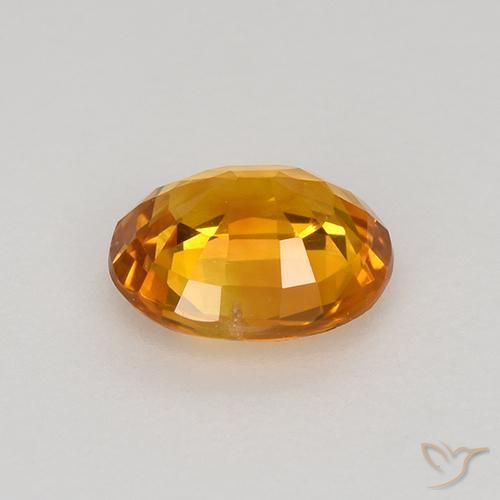 Safira Laranja acastanhado Natural 0.80ct, oval, VVS