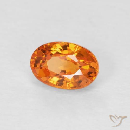 Safira Medium Light-Orange Natural 0.78ct, oval, VVS