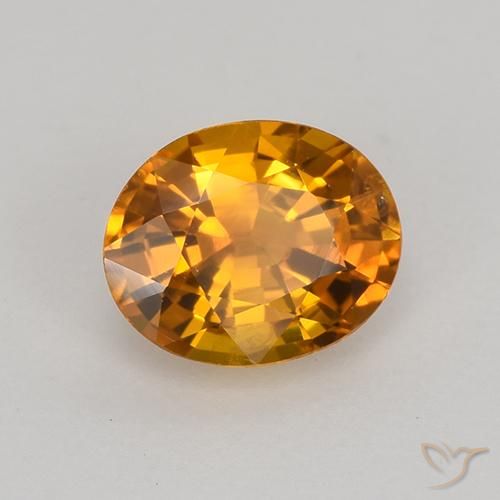 Safira laranja marrom Natural 0.80ct, oval, VVS-VS