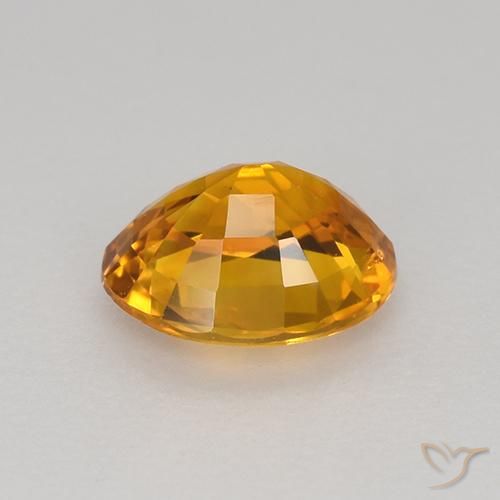 Safira laranja marrom Natural 0.80ct, oval, VVS-VS