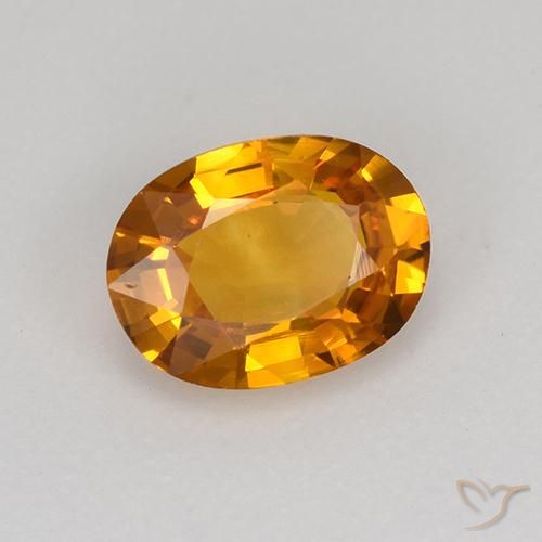 Safira Laranja Médio Natural 0.77ct, oval, VS