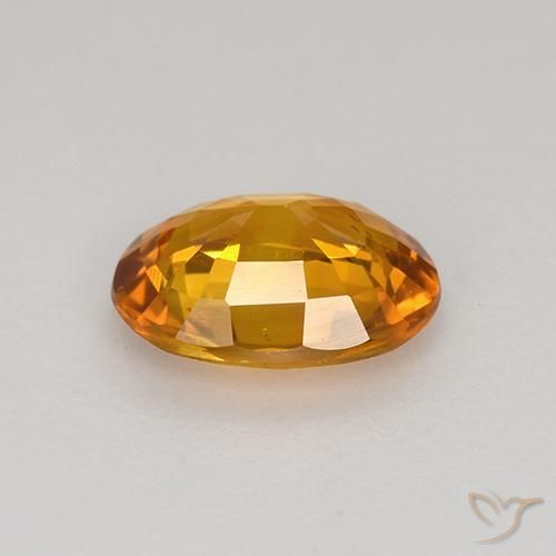 Safira Laranja Médio Natural 0.77ct, oval, VS