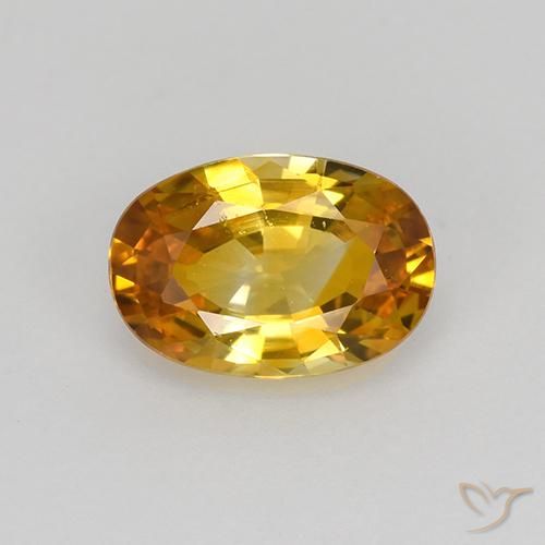 0.92ct Natural Laranja-Ouro Safira, oval, VS