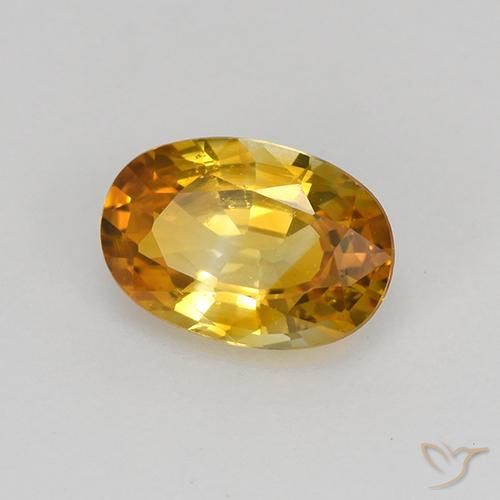 Safira Laranja-Ouro Natural 0.92ct, oval, VS