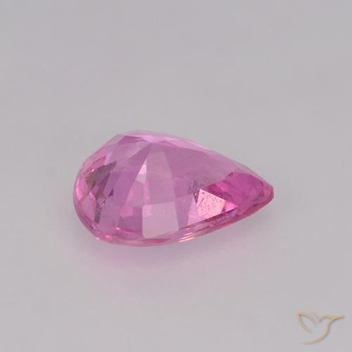 Safira rosa médio Natural 0.61ct, Formato de pêra, VS