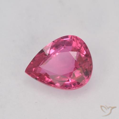 Safira rosa médio Natural 0.69ct, Formato de pêra, VVS-VS