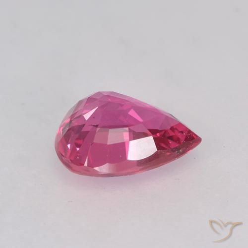Safira rosa médio Natural 0.69ct, Formato de pêra, VVS-VS