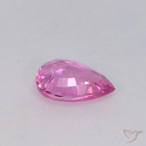 Safira Rosa escuro Natural 0.67ct, Formato de pêra, VVS