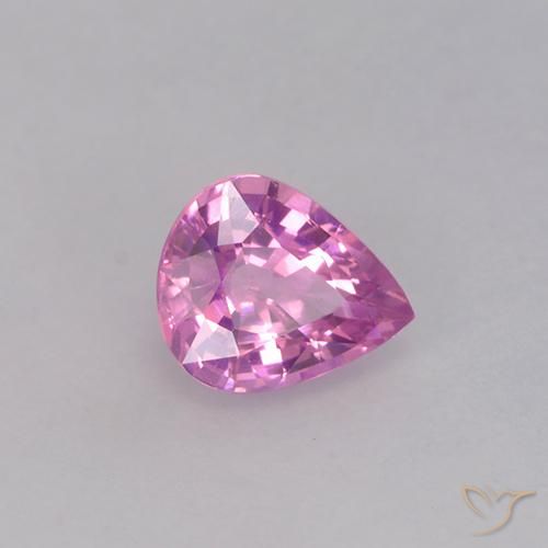 Safira rosa médio Natural 0.62ct, Formato de pêra, VVS