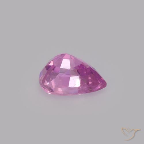 Safira rosa médio Natural 0.62ct, Formato de pêra, VVS
