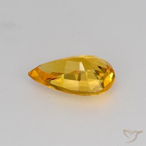 Safira Laranja-dourado médio Natural 0.64ct, Formato de pêra, VVS