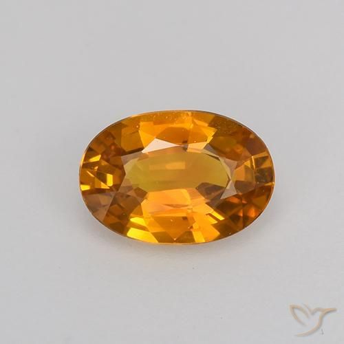 0.72ct Natural Laranja Profundo-Ouro Safira, oval, VVS