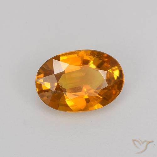 Safira Laranja Profundo-Ouro Natural 0.72ct, oval, VVS
