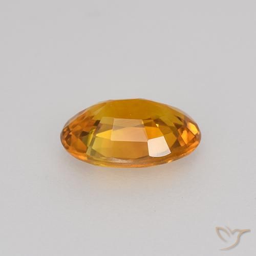 Safira Laranja Profundo-Ouro Natural 0.72ct, oval, VVS
