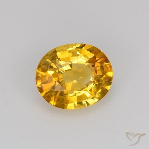 Safira Laranja-dourado médio Natural 0.84ct, oval, VS