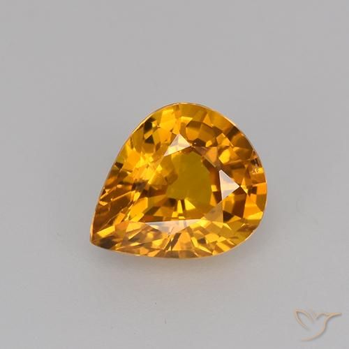 0.79ct Natural Ouro Safira, Formato de pêra, VS, Photo A