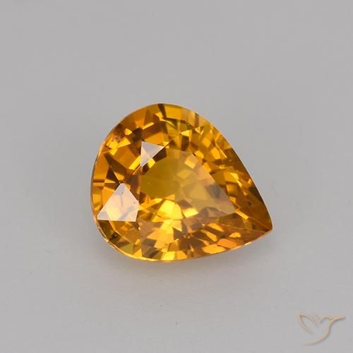 Safira Ouro Natural 0.79ct, Formato de pêra, VS