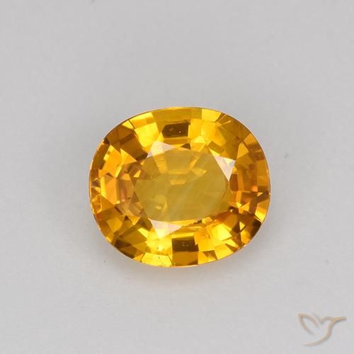 0.75ct Natural Laranja escuro-dourado Safira, oval, VVS-VS