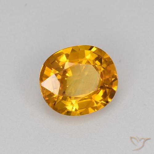 Safira Laranja escuro-dourado Natural 0.75ct, oval, VVS-VS