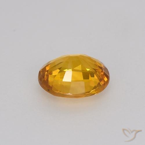 Safira Laranja escuro-dourado Natural 0.75ct, oval, VVS-VS