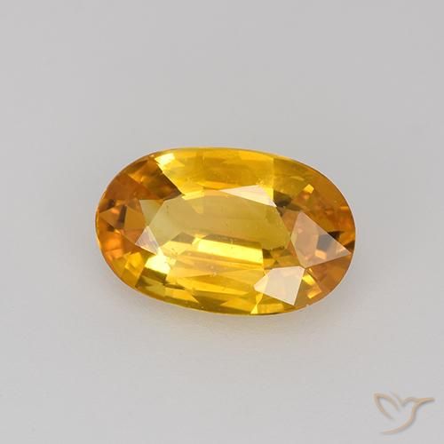 Safira Laranja escuro-dourado Natural 0.83ct, oval, VVS