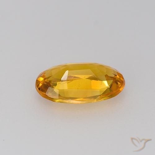Safira Laranja escuro-dourado Natural 0.83ct, oval, VVS