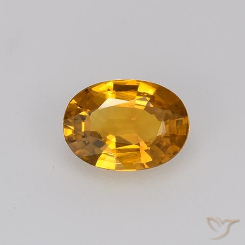 0.71ct Natural Laranja Profundo-Ouro Safira, oval, VVS