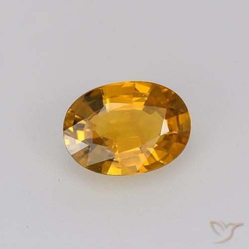 Safira Laranja Profundo-Ouro Natural 0.71ct, oval, VVS