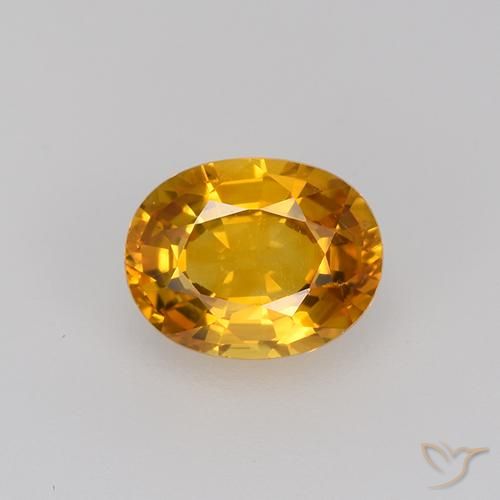 0.81ct Natural Laranja Profundo-Ouro Safira, oval, VVS