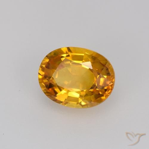 Safira Laranja Profundo-Ouro Natural 0.81ct, oval, VVS