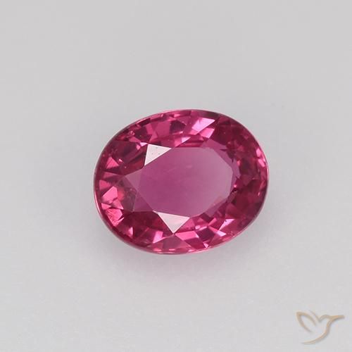 Safira Luz vermelha Natural 0.45ct, oval, VVS-VS
