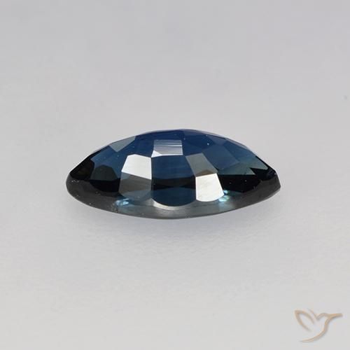 Safira Azul da meia noite Natural 0.76ct, Marquesa, VVS