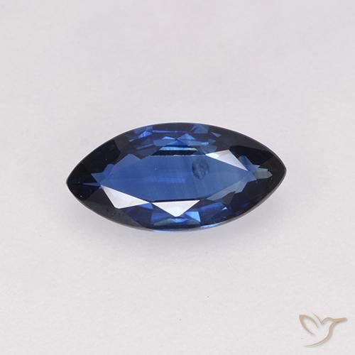 0.65ct Natural Azul escuro Safira, Marquesa, VS