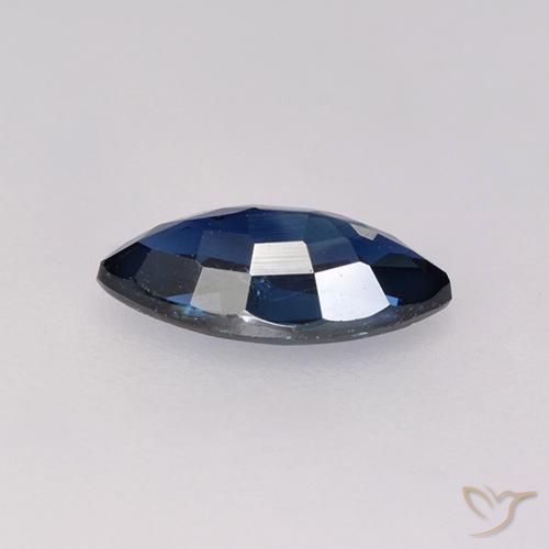 Safira Azul da meia noite Natural 0.76ct, Marquesa, VVS-VS