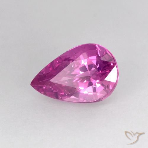 Safira Rosa Intenso Natural 0.54ct, Formato de pêra, VVS-VS