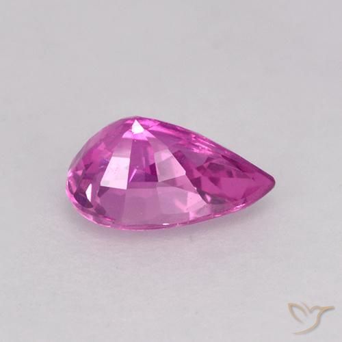 Safira Rosa Intenso Natural 0.54ct, Formato de pêra, VVS-VS