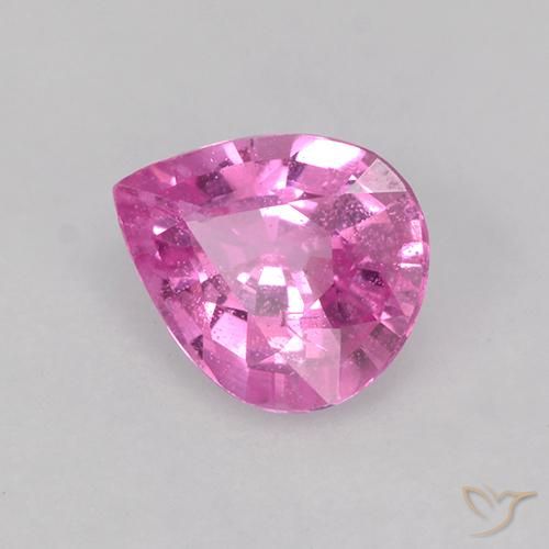 Safira Rosa Intenso Natural 0.62ct, Formato de pêra, VS