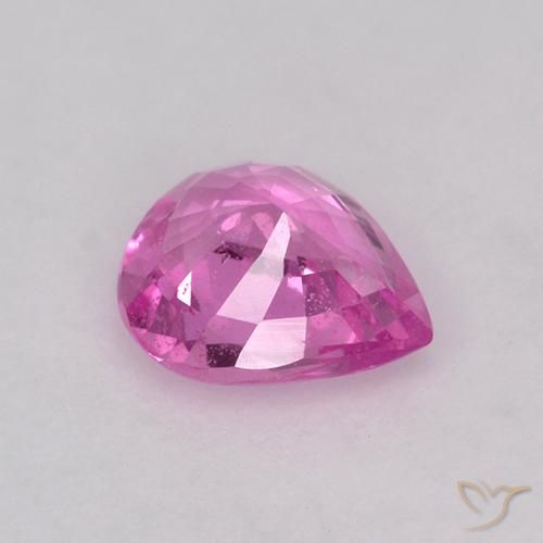 Safira Rosa Intenso Natural 0.62ct, Formato de pêra, VS