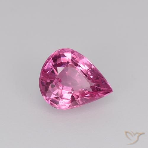 Safira Rosa escuro Natural 0.71ct, Formato de pêra, VS