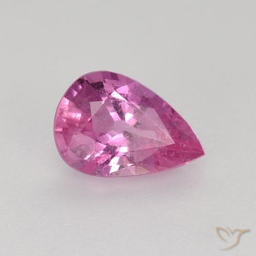 Safira rosa médio Natural 0.57ct, Formato de pêra, VS