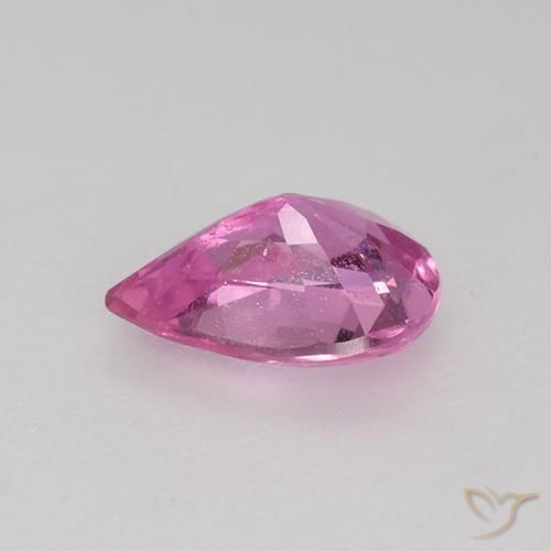 Safira rosa médio Natural 0.57ct, Formato de pêra, VS