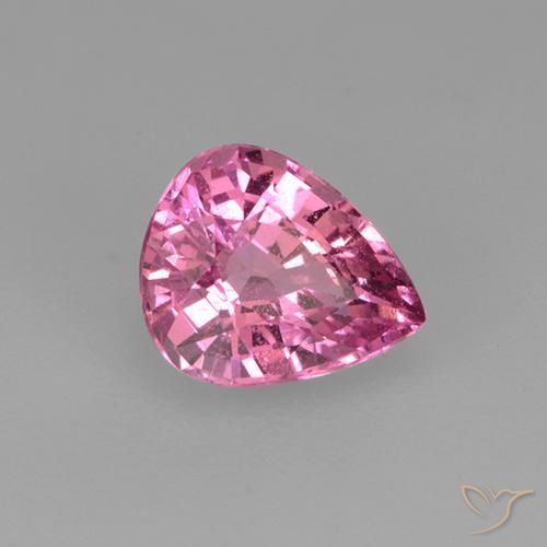 Safira rosa médio Natural 0.70ct, Formato de pêra, VVS-VS