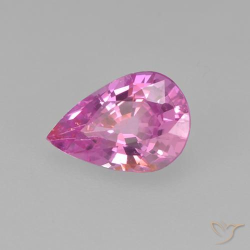 Safira Rosa Intenso Natural 0.58ct, Formato de pêra, VVS-VS