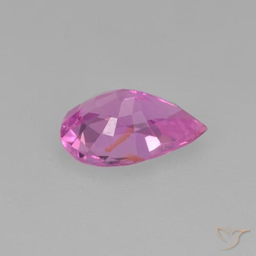 Safira Rosa Intenso Natural 0.58ct, Formato de pêra, VVS-VS