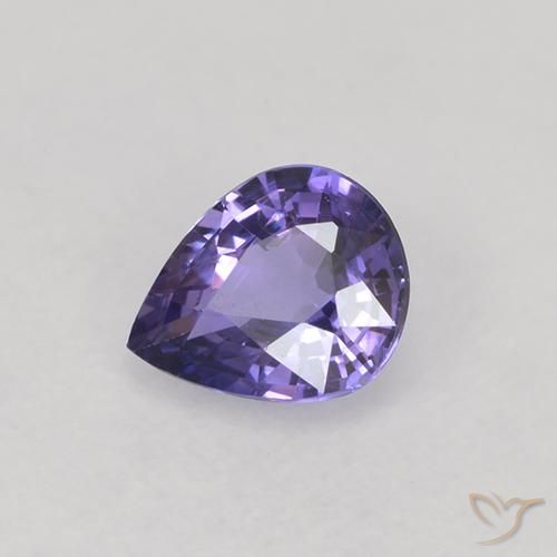 Safira Violeta médio Natural 0.52ct, Formato de pêra, VS-SI