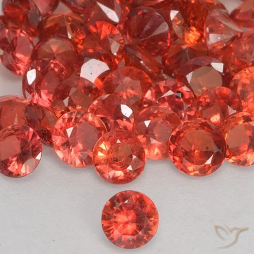 0.13ct Natural vermelho médio Safira, Redondo, VS