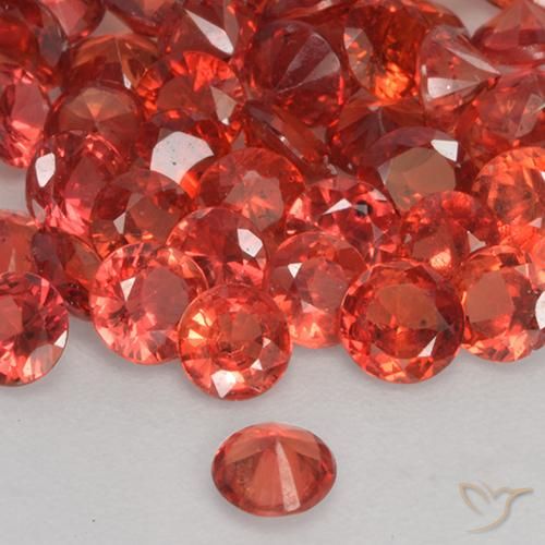 Safira vermelho médio Natural 0.13ct, Redondo, VS