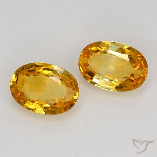 Pedras preciosas de Safira Laranja Dourado Profundo natural de 1.26 ct, oval, VS