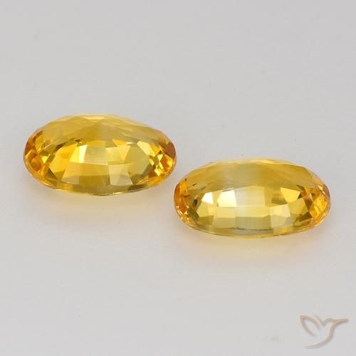Pedras preciosas de Safira Laranja Dourado Profundo natural de 1.26 ct, oval, VS